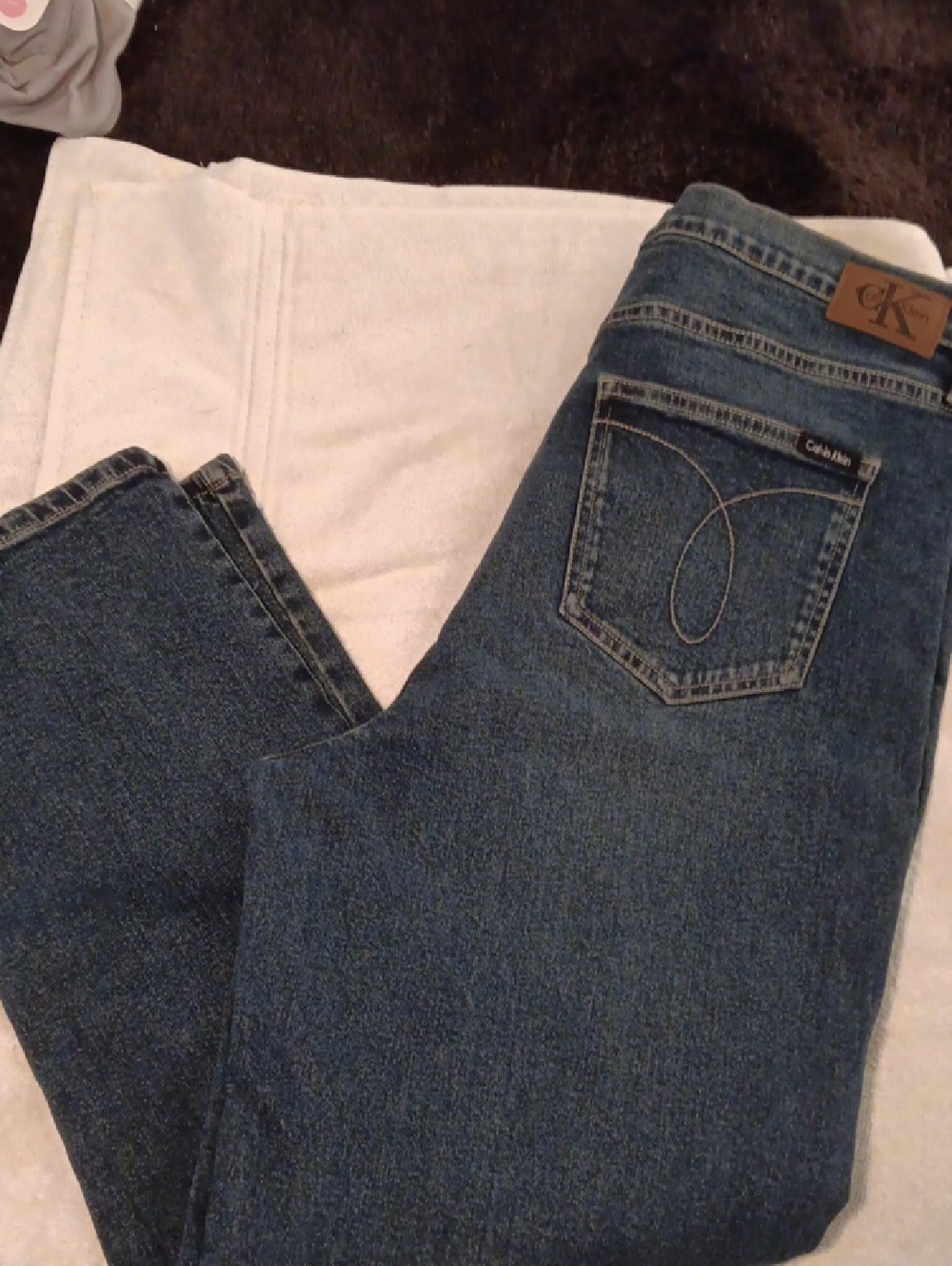 Calvin Klein Women's Dark Blue Straight Leg Jeans